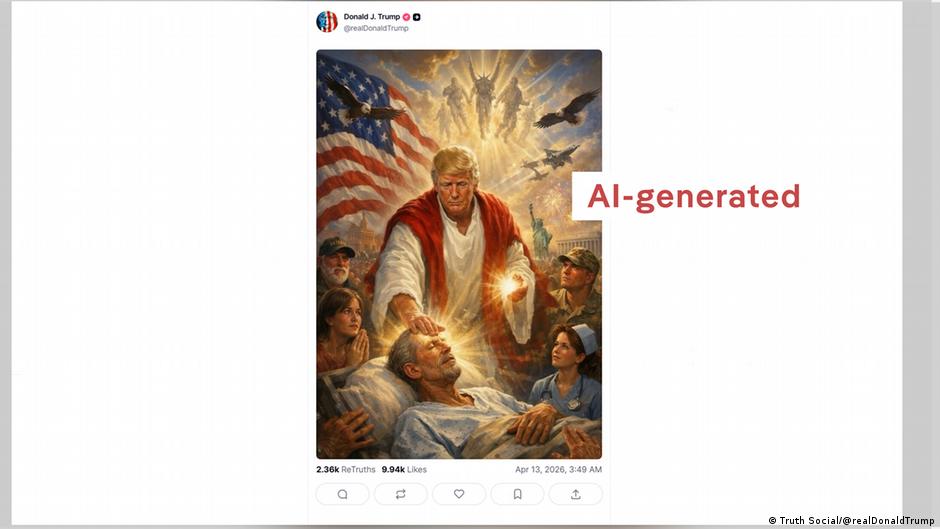 Trump memposting gambar AI yang mirip Yesus di media sosial